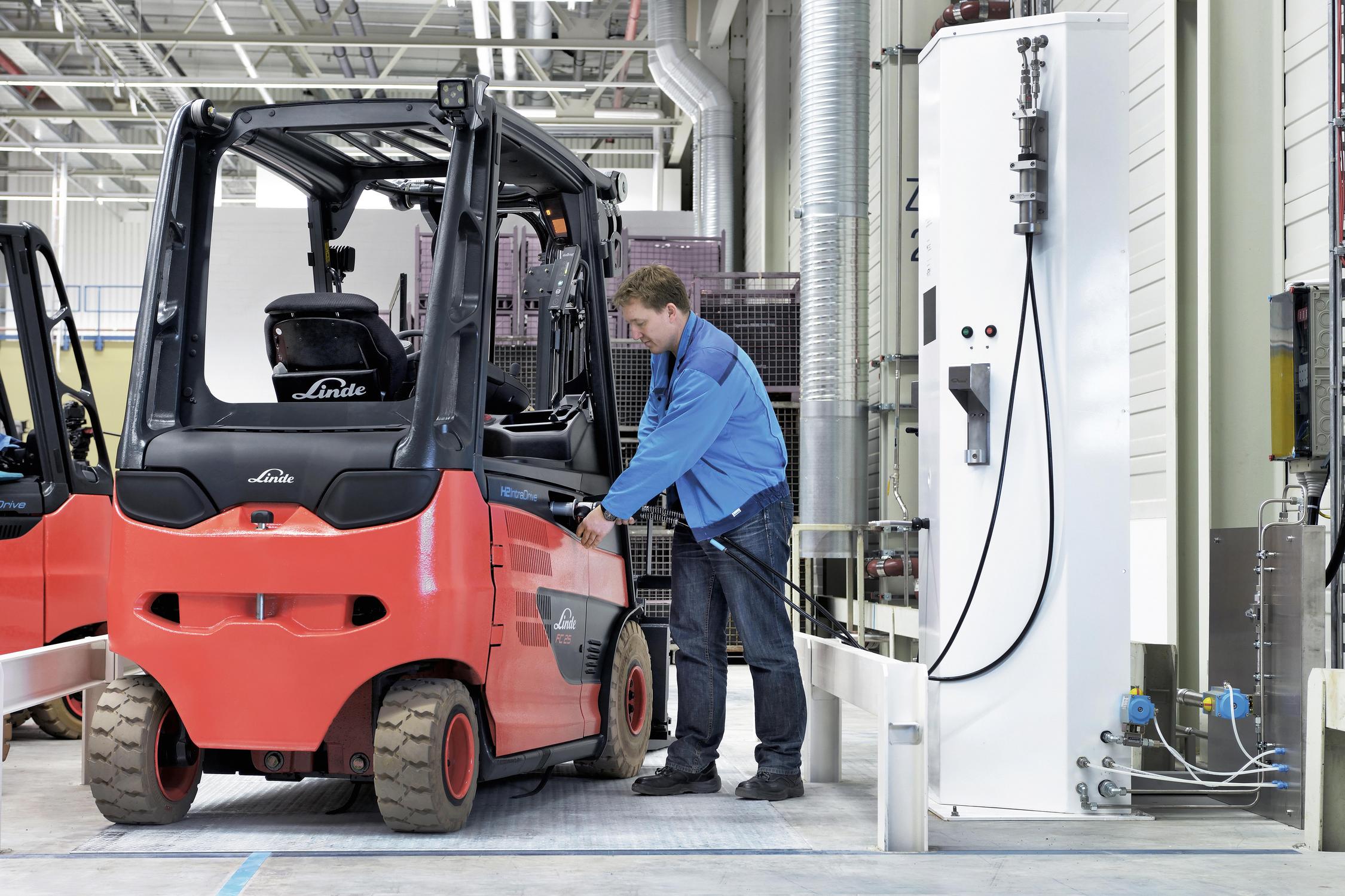 Waterstoftechnologie Linde heftrucks