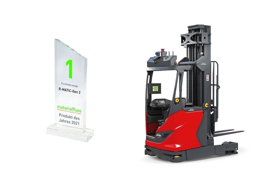 Linde reachtruck met award - Awards voor Linde reachtruck en assistentiesysteem