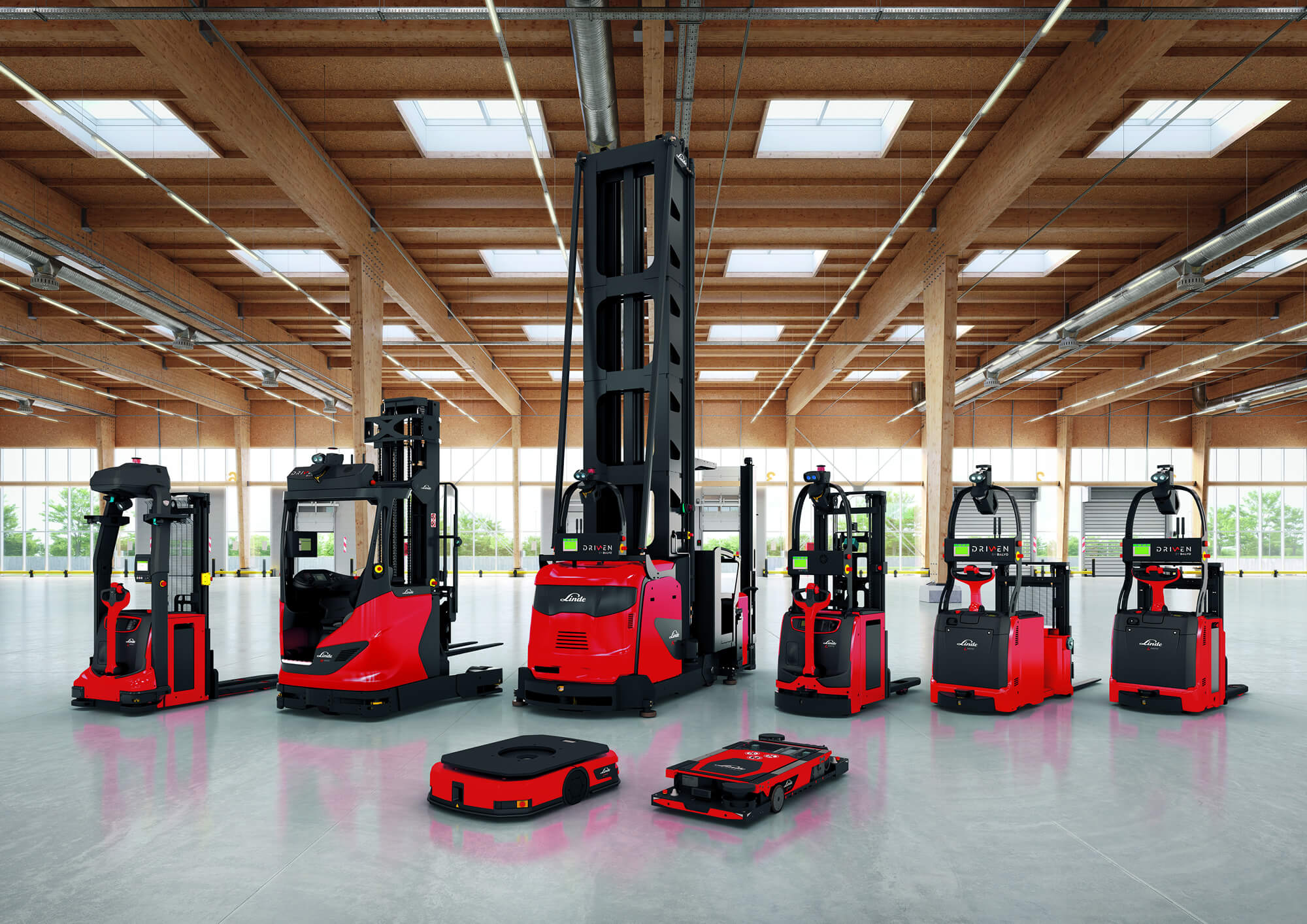 Assortiment autonome Linde trucks