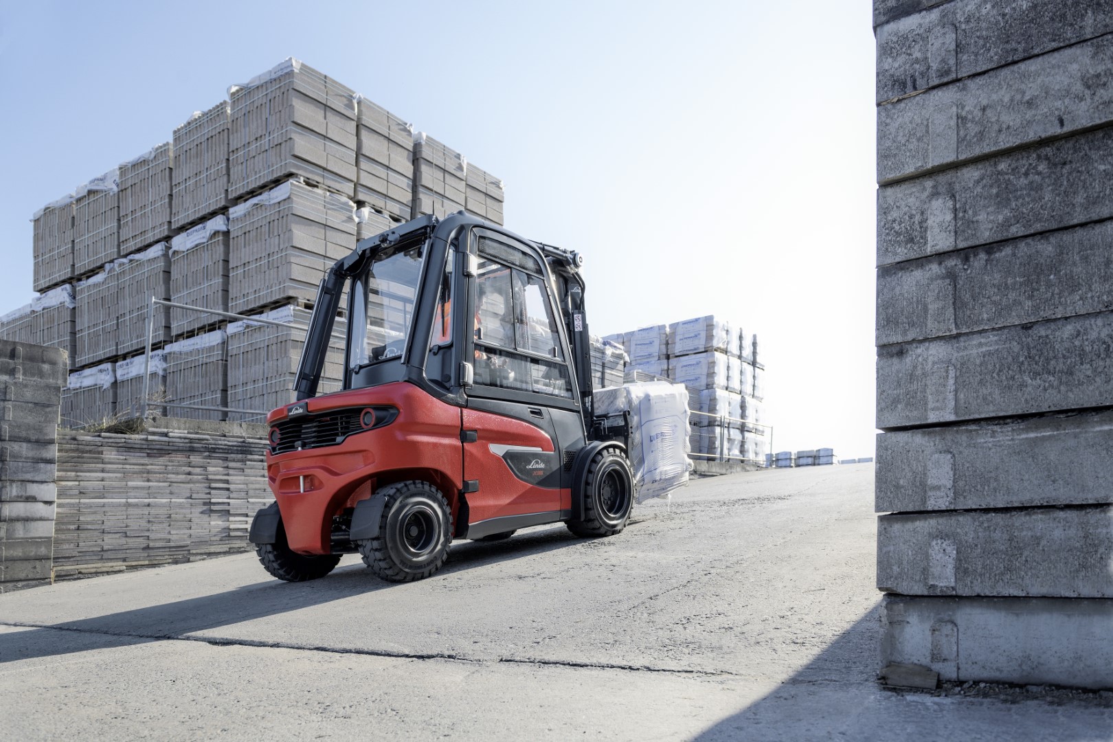 Elektrische heftruck Linde X35 op helling