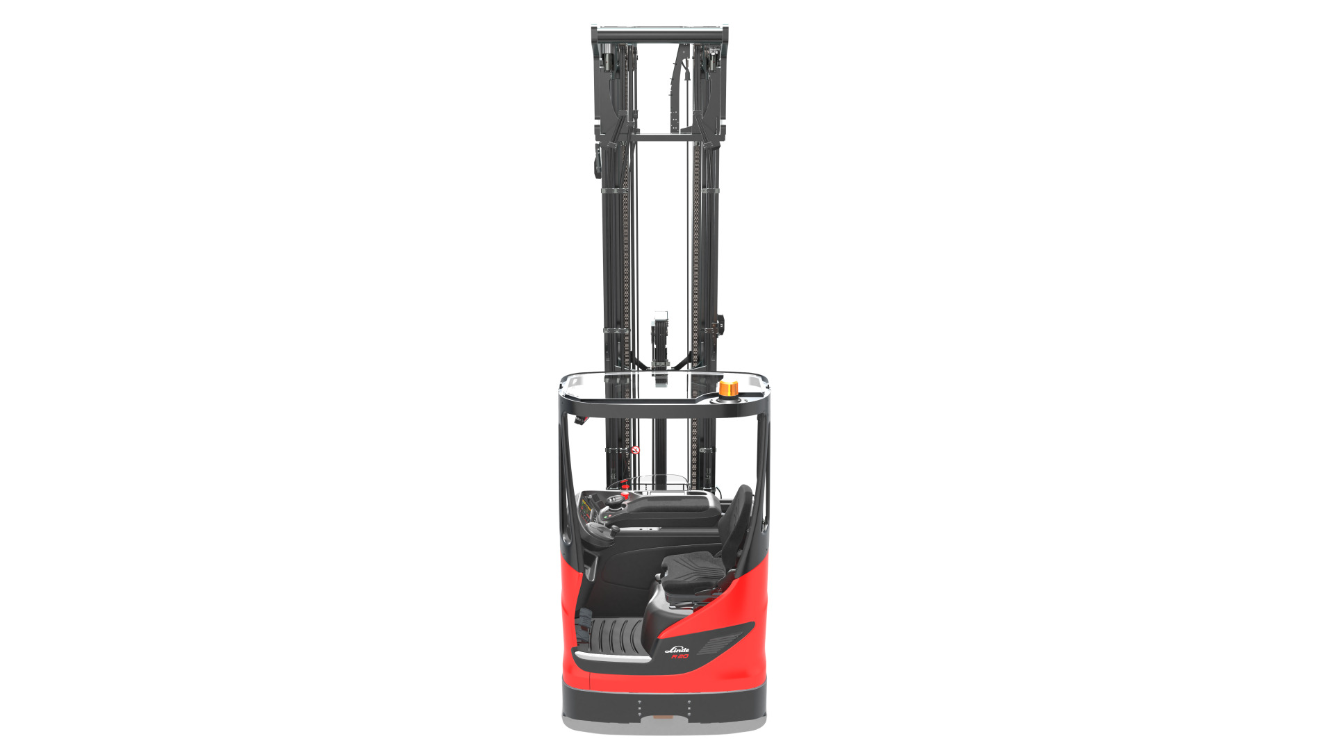 Linde R20 reachtruck met nieuwe Heavy Duty Mast zonder achtergrond