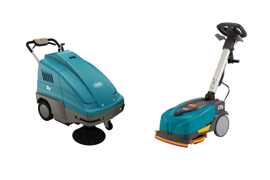 Nieuwe CS5 schrobzuigmachine en S7 veegmachine