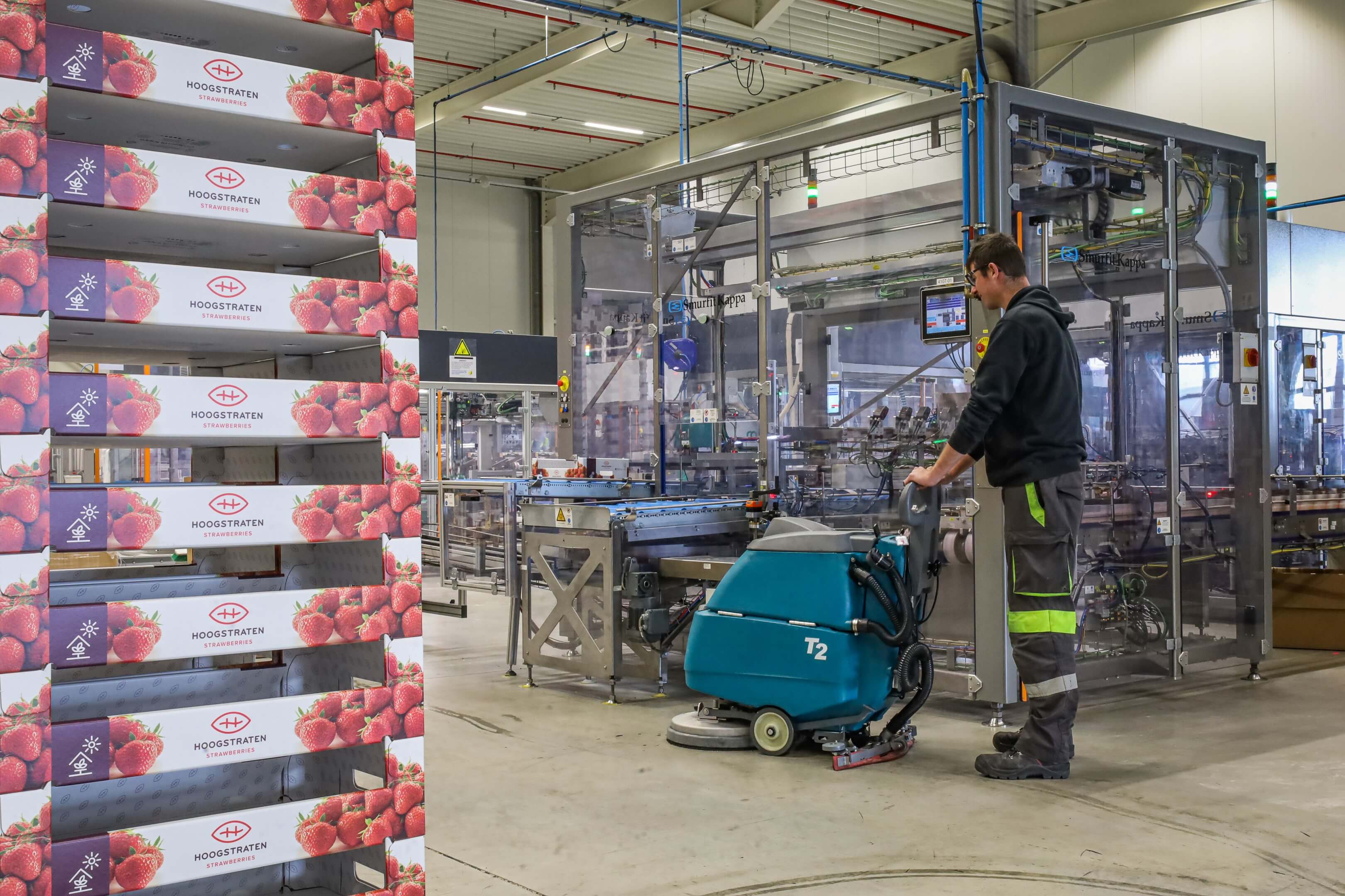 T2 reinigingsmachine in verpakkingsruimte Coöperatie Hoogstraten